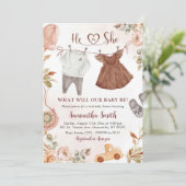 Boheemse Herfst Babykleding Genderonthulling Kaart (Staand voorkant)