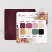 Boheemse Herfst Bourgondië Bruiloft Kleurenpalet K Kaart (Voorkant / Achterkant)