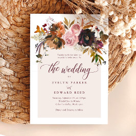 Boheemse Herfst Floral Wedding Kaart