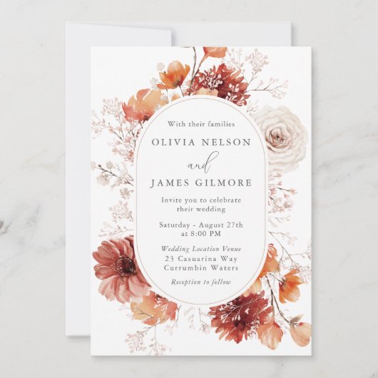 Boheemse Herfst Herfstbruiloft Kaart (Voorkant)