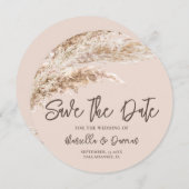 Boheemse Herfst Pampas Grass Save The Date (Voorkant / Achterkant)