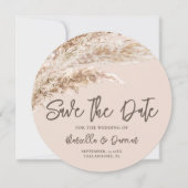 Boheemse Herfst Pampas Grass Save The Date (Voorkant)