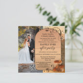 Boheemse Herfst QR-code Foto Na de Bruiloft Kaart (Staand voorkant)