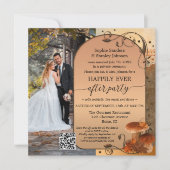 Boheemse Herfst QR Code Foto Na Huwelijk Kaart (Voorkant)