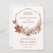  Boheemse herfst Romance Waterverf bruiloft Kaart (Voorkant)