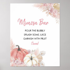 Boheemse Herfst Verliefd Baby Shower Mimosa Bar Bo Poster