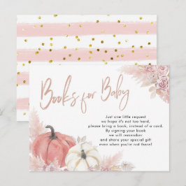 Boheemse Herfst Verliefde Pompoen Boeken voor Baby Uitnodiging Briefkaart