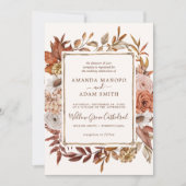 Boheemse herfst Waterverf bruiloft Kaart (Voorkant)