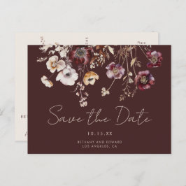 Boheemse Herfst Wildflower Wedding Save the Date Briefkaart