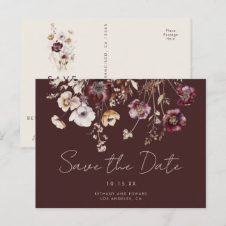 Boheemse Herfst Wildflower Wedding Save the Date Briefkaart