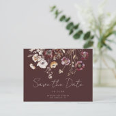 Boheemse Herfst Wildflower Wedding Save the Date Briefkaart (Staand voorkant)