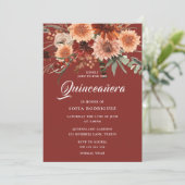 Boheemse Herfst Zomer Bloemen Terracotta Quinceane Kaart (Staand voorkant)