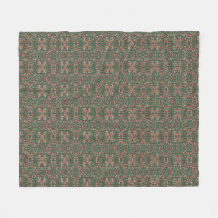 Boheemse herfstbladgroen naadloos patroon   fleece deken
