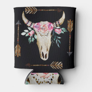 Boheemse herten schedel Waterverf Kunst Blikjeskoeler