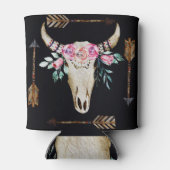 Boheemse herten schedel Waterverf Kunst Blikjeskoeler (Achterkant)