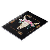 Boheemse herten schedel Waterverf Kunst Notitieboek (Linkerzijde)