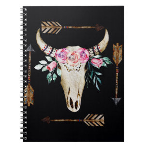 Boheemse herten schedel Waterverf Kunst Notitieboek