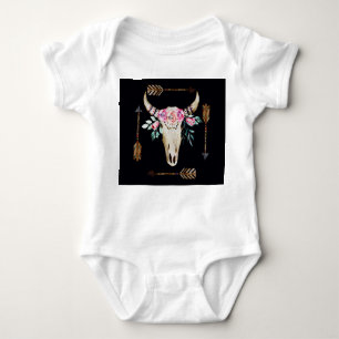 Boheemse herten schedel Waterverf Kunst Romper