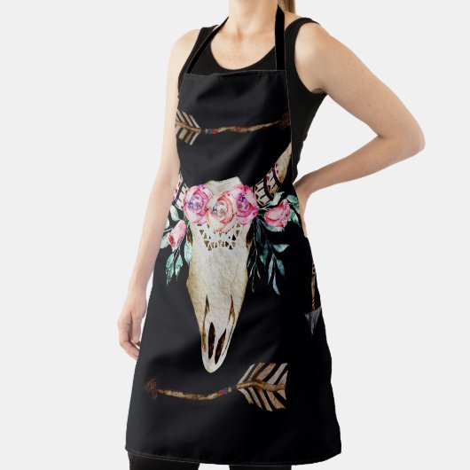 Boheemse herten schedel Waterverf Kunst Schort (Insitu)