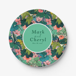 Boheemse Hibiscus bruiloft Papieren Bordje