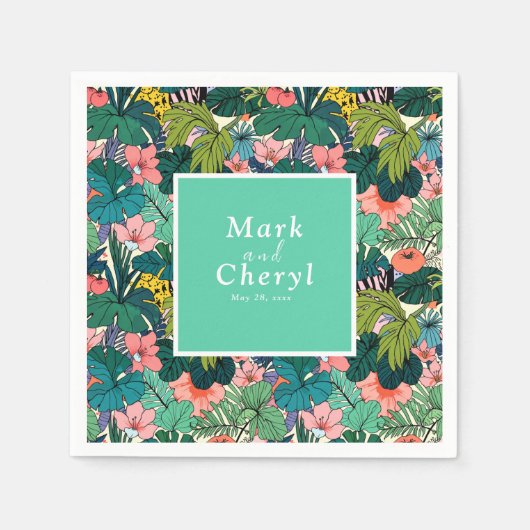 Boheemse Hibiscus bruiloft Servet (Voorkant)