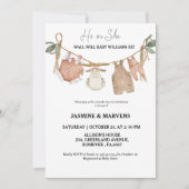 Boheemse hij of zij Baby kleding geslacht onthulle Kaart (Voorkant)