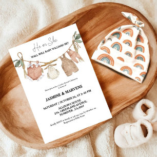 Boheemse hij of zij Baby kleding geslacht onthulle Kaart