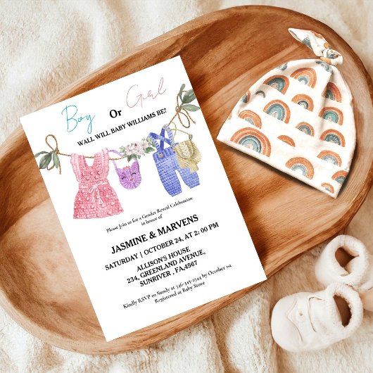 Boheemse hij of zij Baby kleding geslacht onthulle Kaart