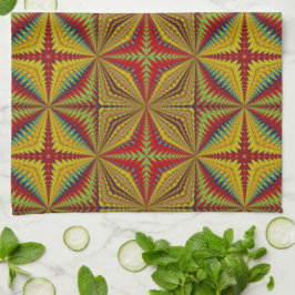 Boheemse Hippie Rood Geel Vintage Stam Etnisch  Theedoek
