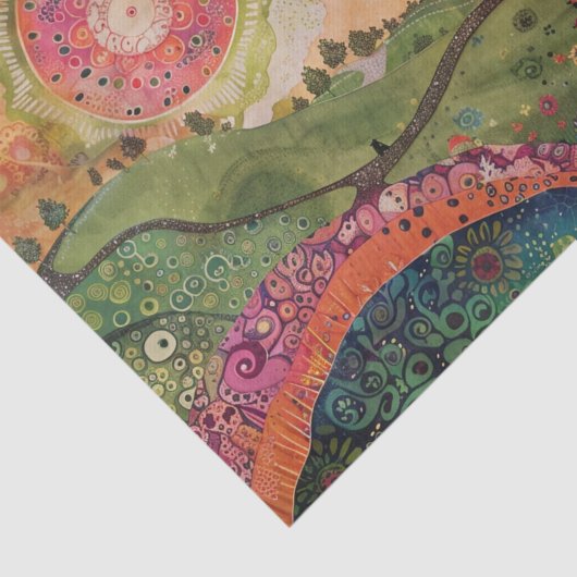 Boheemse Hippie Werveldecoupage Tissuepapier (Detail)