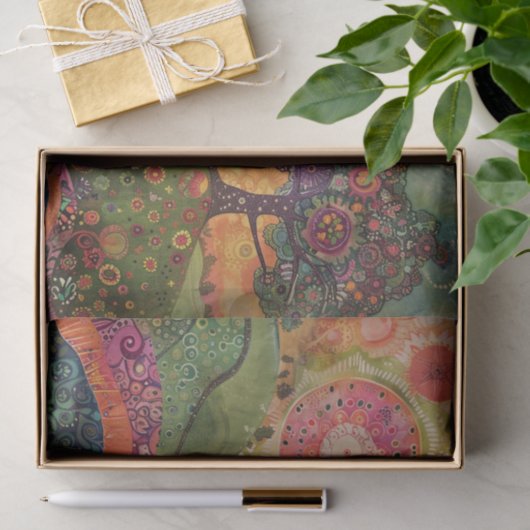 Boheemse Hippie Werveldecoupage Tissuepapier (Geschenk)