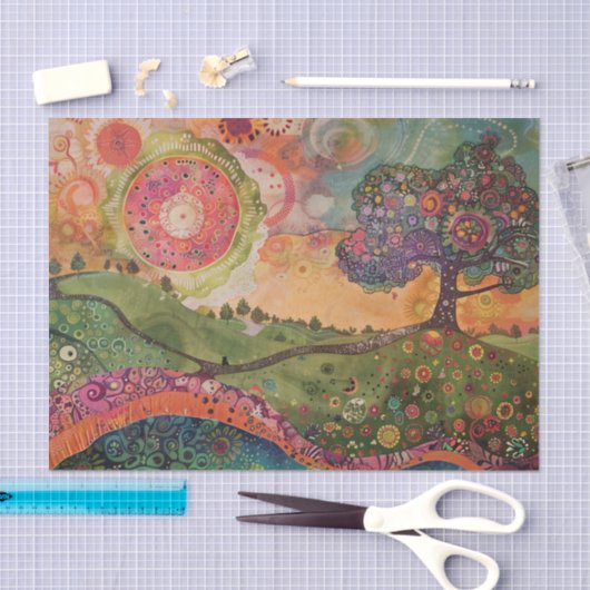 Boheemse Hippie Werveldecoupage Tissuepapier (Craft)