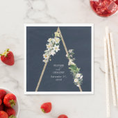 Boheemse Houten Piramide Witte Bloemen Blauwe Huwe Servet (Insitu)