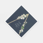 Boheemse Houten Piramide Witte Bloemen Blauwe Huwe Servet (Hoek)