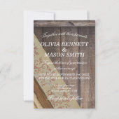 Boheemse Houten Trouwkaart Kaart (Voorkant)