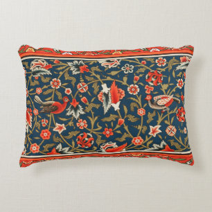 Boheemse Indo-Perzische Bloempatroon Vintage Rood Accent Kussen