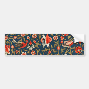 Boheemse Indo-Perzische Bloempatroon Vintage Rood Bumpersticker