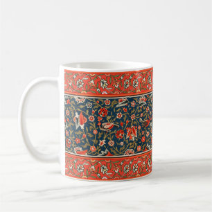 Boheemse Indo-Perzische Bloempatroon Vintage Rood Koffiemok