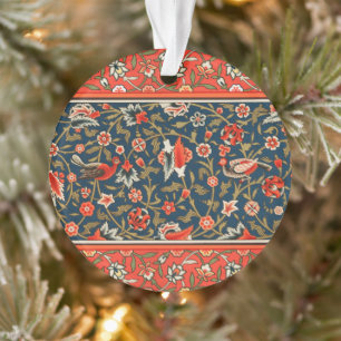 Boheemse Indo-Perzische Bloempatroon Vintage Rood Ornament