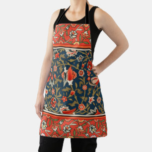Boheemse Indo-Perzische Bloempatroon Vintage Rood Schort