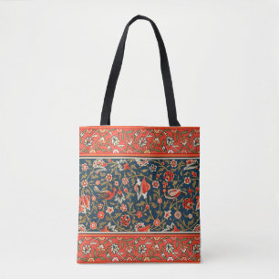 Boheemse Indo-Perzische Bloempatroon Vintage Rood Tote Bag