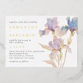Boheemse Iris bruiloft Folie Uitnodiging (Voorkant)