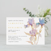 Boheemse Iris bruiloft Folie Uitnodiging (Staand Voorkant)
