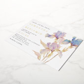 Boheemse Iris bruiloft Folie Uitnodiging (Gedraaid)