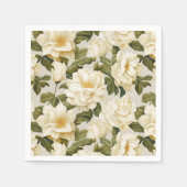 Boheemse ivoor beige bloemen servet (Voorkant)