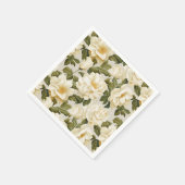 Boheemse ivoor beige bloemen servet (Hoek)