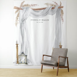 Boheemse Kaarsen Trouwboog Achtergrond Fotohokje Wandkleed