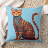 Boheemse Kat Kunst Kleurrijke Stamkat Kussen (Deken)