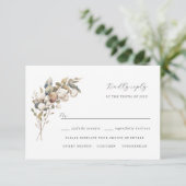 Boheemse katoen & eucalyptus rsvp kaart (Staand voorkant)