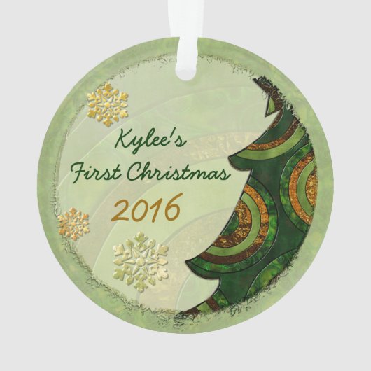 Boheemse kerstboom GEPERSONALISEERD Ornament (achterkant)